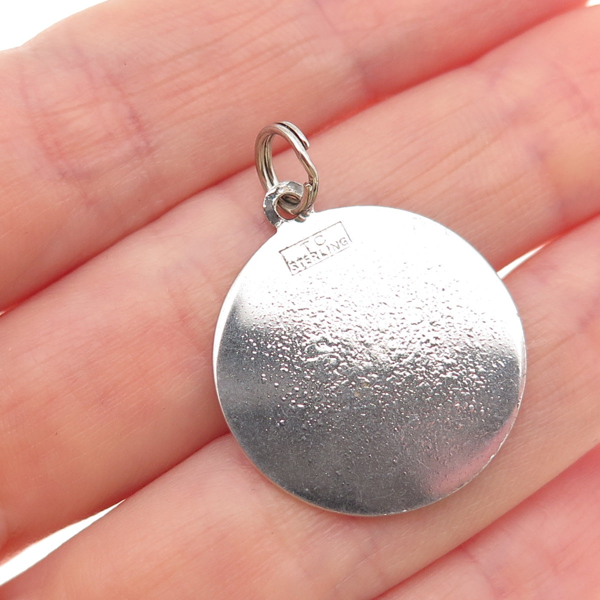 Town & Country 925 Sterling Silver Vintage Merry Christmas Tree Charm Pendant