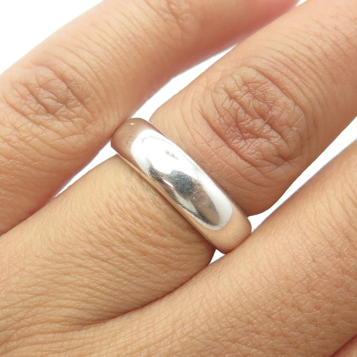 925 Sterling Silver Vintage Classic Wedding Band Ring Size 6