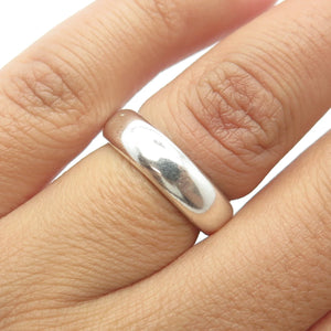925 Sterling Silver Vintage Classic Wedding Band Ring Size 6