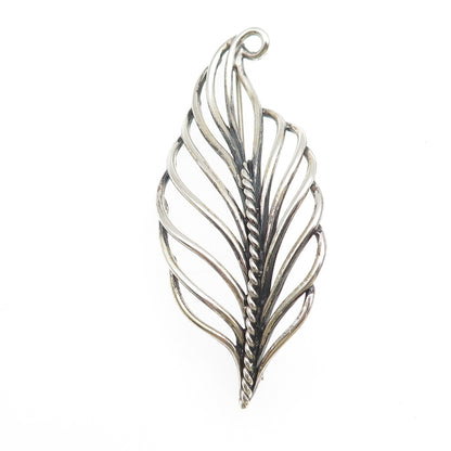 NAPIER 925 Sterling Silver Vintage Feather Oxidized Pin Brooch