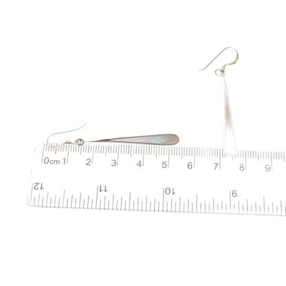 925 Sterling Silver Vintage Real MOP Teardrop Dangle Earrings
