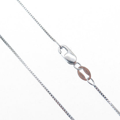 925 Sterling Silver Real Rose Quartz & C Z Box Chain Necklace 18"