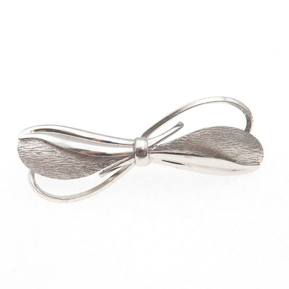 CARL ART 925 Sterling Silver Vintage Modernist Floral Bow Pin Brooch