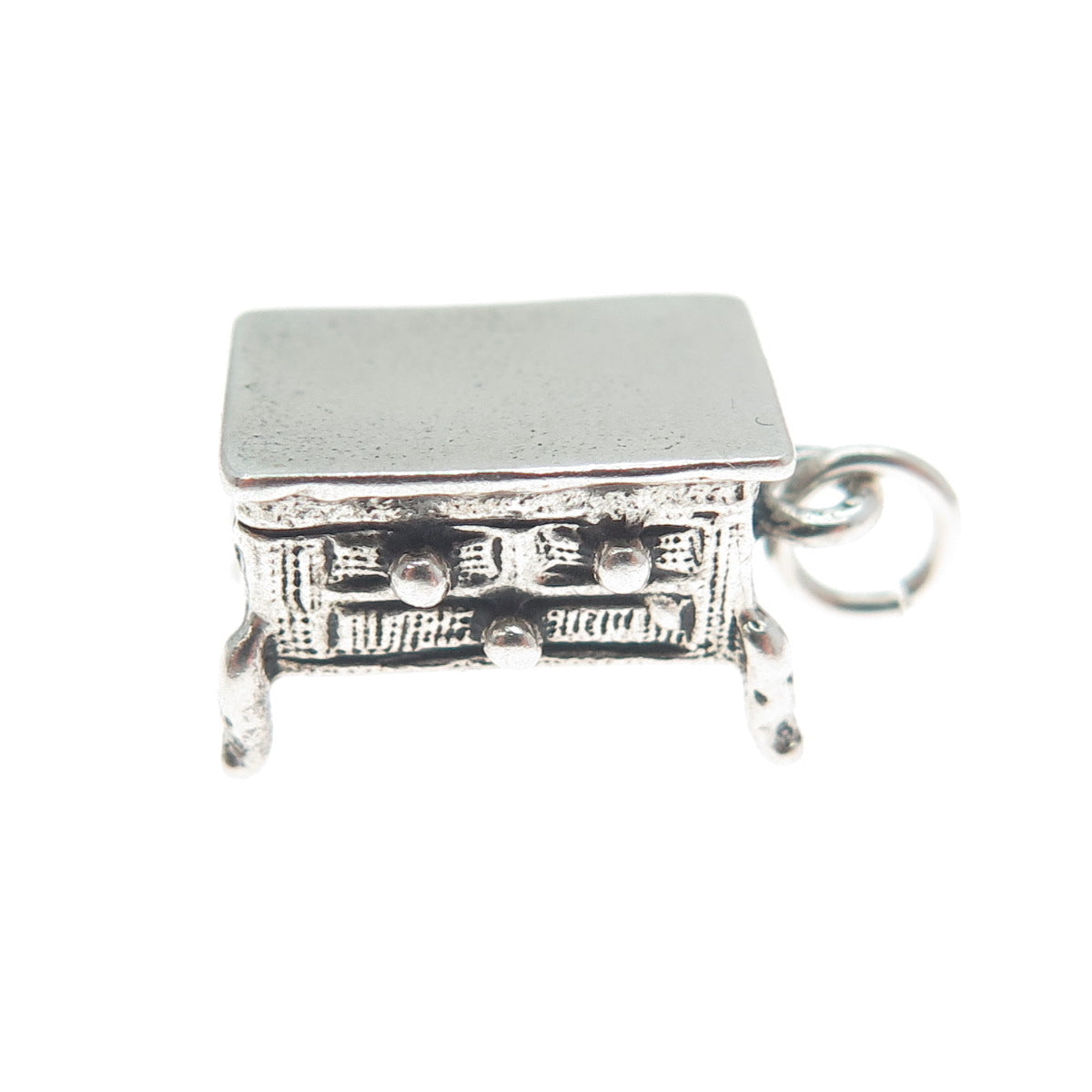 925 Sterling Silver Vintage Chest of Drawers Minimalist 3D Charm Pendant