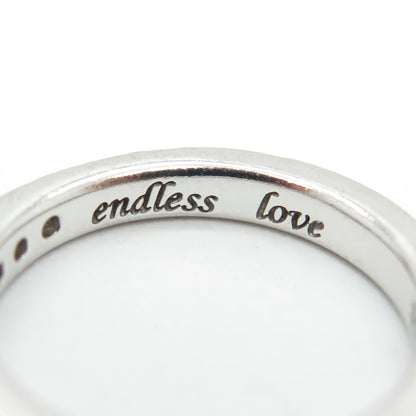 925 Sterling Silver Round-Cut C Z "Endless Love" All Around Eternity Ring Size 6