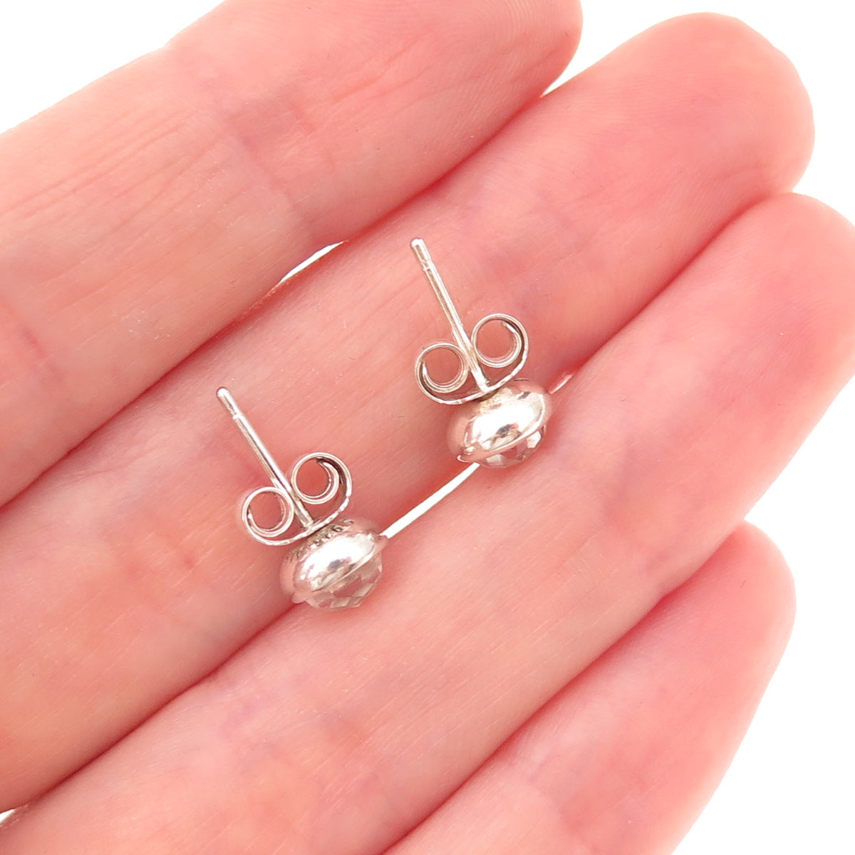 Pandora 925 Sterling Silver Clear Crystal April Birthstone Droplet Stud Earrings