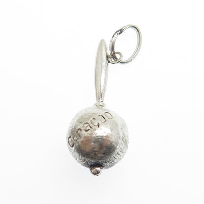 GOSEN 925 Sterling Silver Antique Art Deco Calypso Maracas Charm Pendant