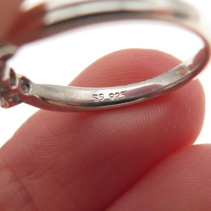 925 Sterling Silver Round-Cut C Z Anniversary Band Ring Size 7