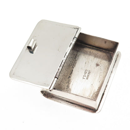925 Sterling Silver Vintage Mexico Engraved Matanzas Book Pill / Snuff Box