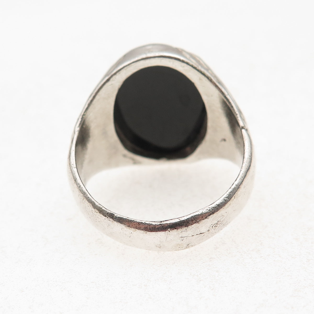 Old Pawn 925 Sterling Silver Vintage Southwestern Black Onyx Ring Size 11.5