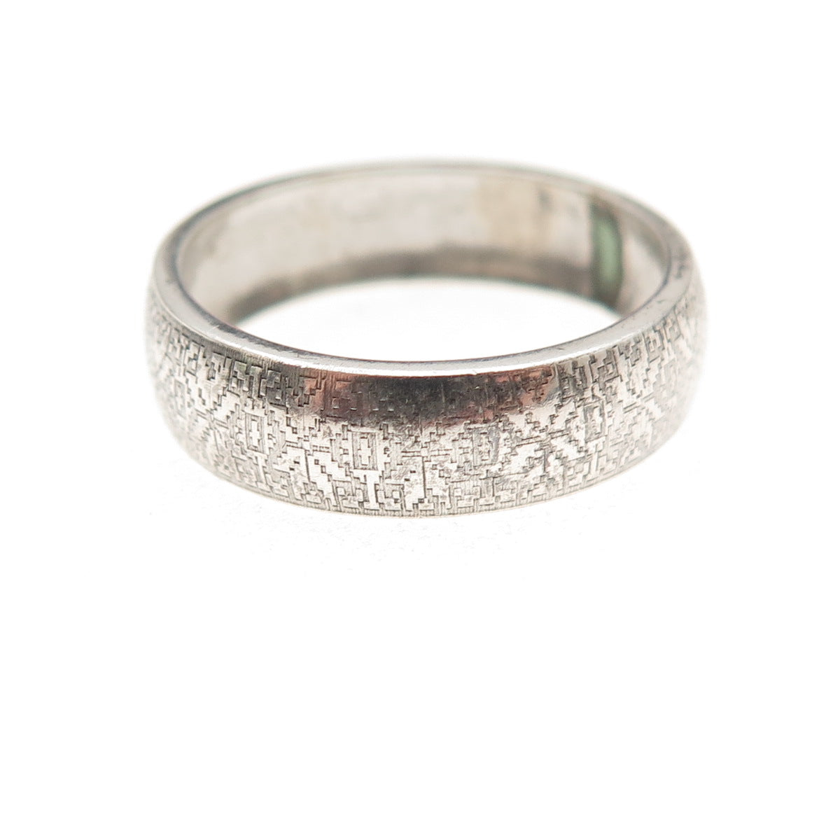 Merica 925 Sterling Silver Vintage Textured Oxidized Band Ring Size 7.25