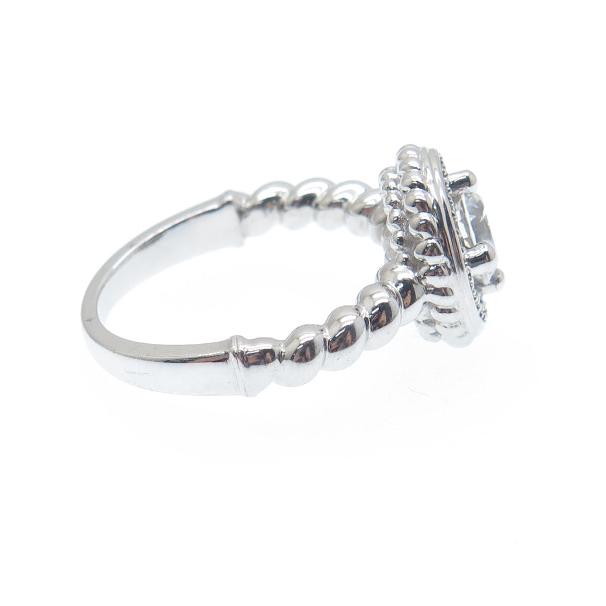 925 Sterling Silver Round-Cut C Z Circle of Life Promise Ring Size 7