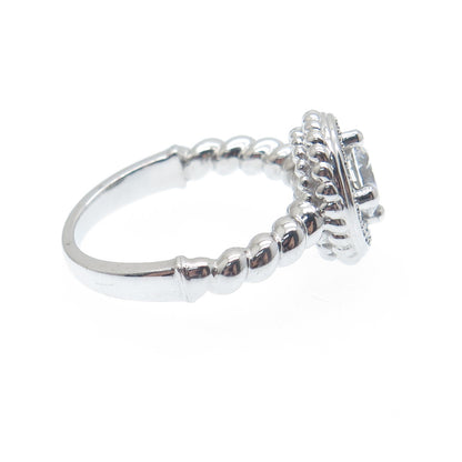 925 Sterling Silver Round-Cut C Z Circle of Life Promise Ring Size 7