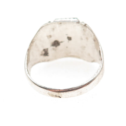 Old Pawn 925 Sterling Silver Vintage Southwestern Turquoise Ring Size 11.5
