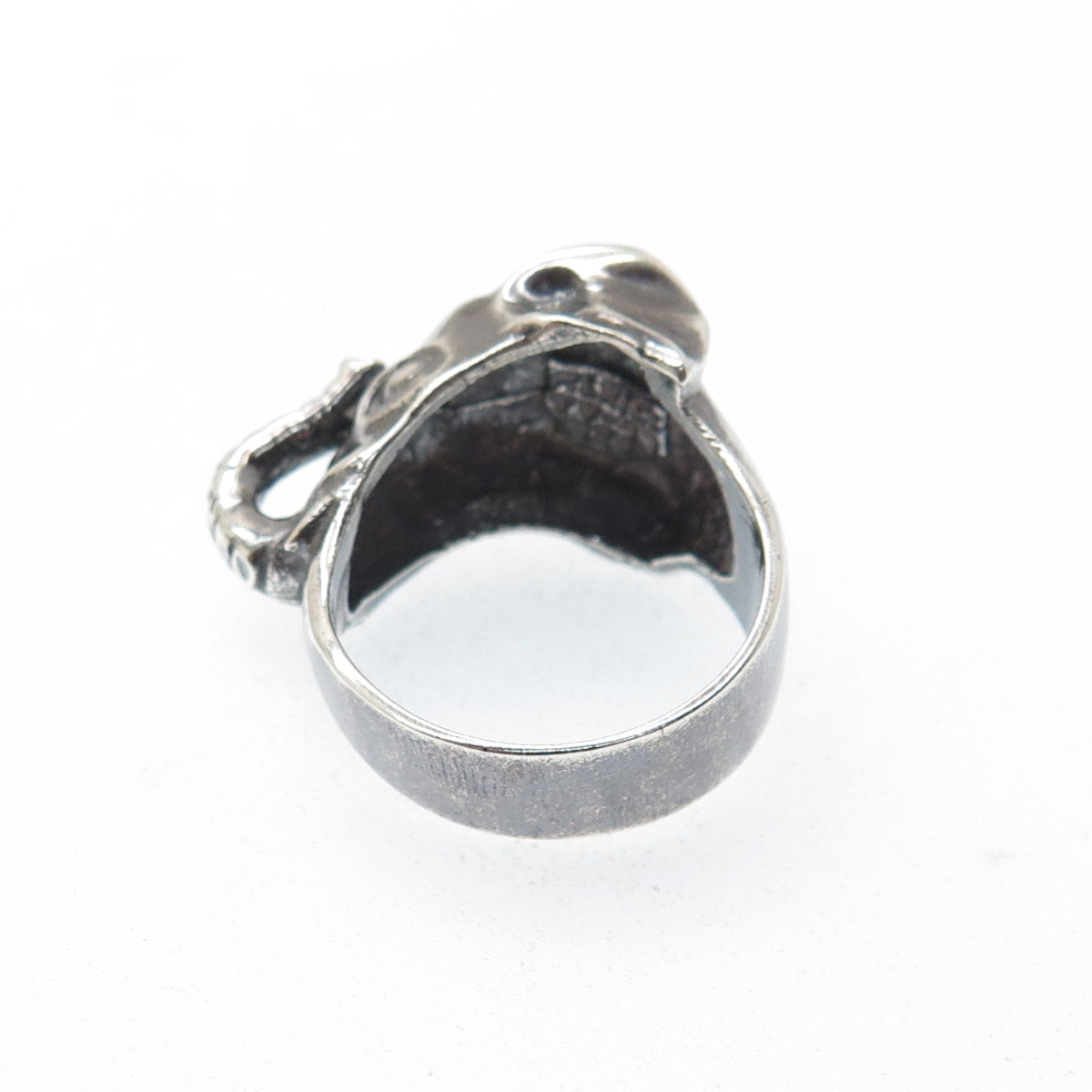 925 Sterling Silver Vintage Mexico Elephant Oxidized Ring Size 9.75