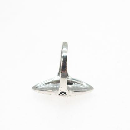 SILVER FOX 925 Sterling Vintage Modernist Dotted Oxidized Ring Size 6.25
