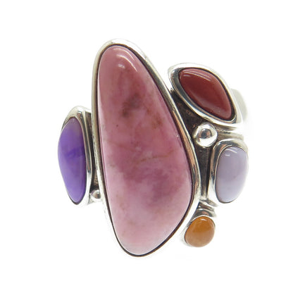 WHITNEY KELLY 925 Sterling Silver Vintage Real Multi-Gem Ring Size 9.5
