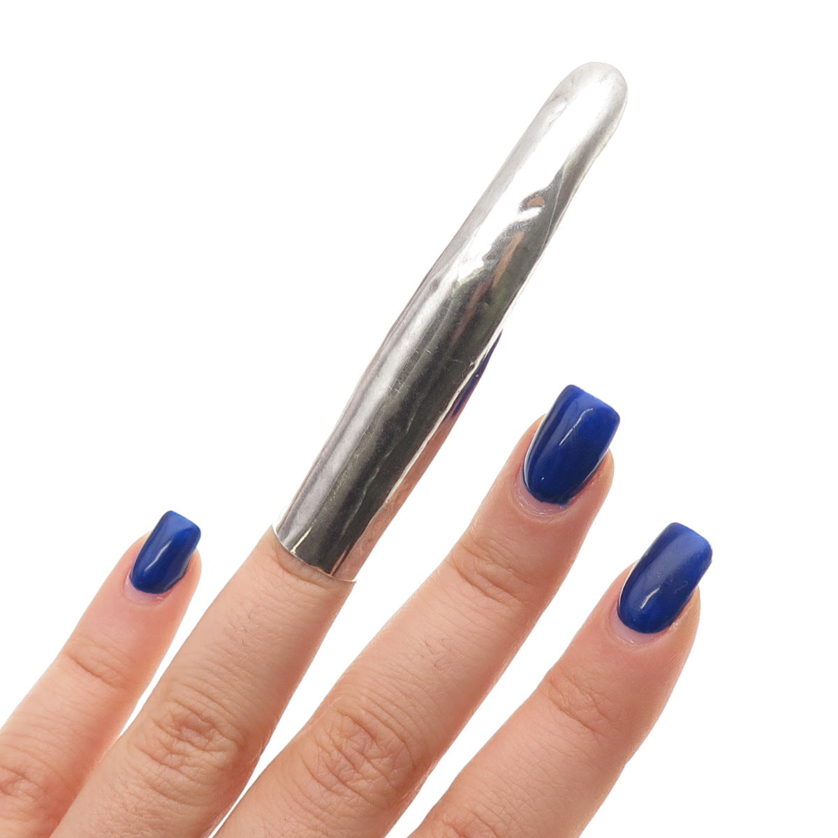 925 Sterling Silver Vintage Oxidized Finger Nail Guard