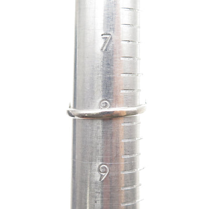 Old Pawn 925 Sterling Silver Vintage Southwestern Black Onyx Feather Ring Size 8