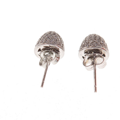 925 Sterling Silver Round-Cut C Z Cone Stud Earrings