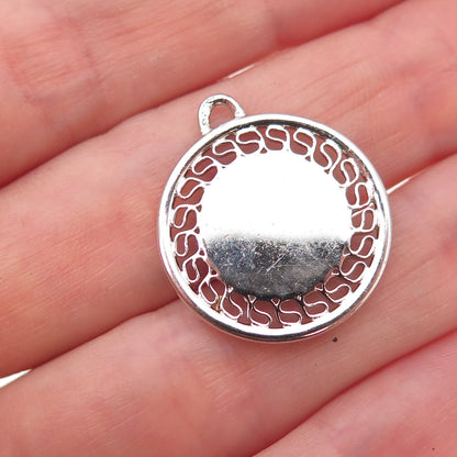 925 Sterling Silver Vintage Bell Eternal Curve Charm Pendant