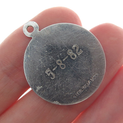 LAMODE 925 Sterling Silver Vintage First Holy Communion Minimalist Charm Pendant