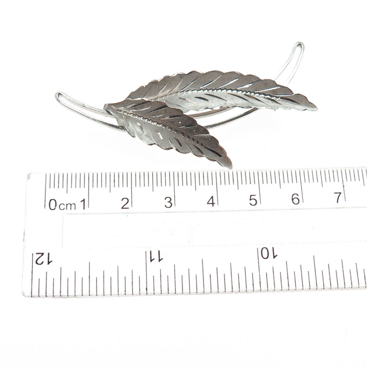 Curtis Curtman 925 Sterling Silver Antique Art Deco Floral Leaf Pin Brooch
