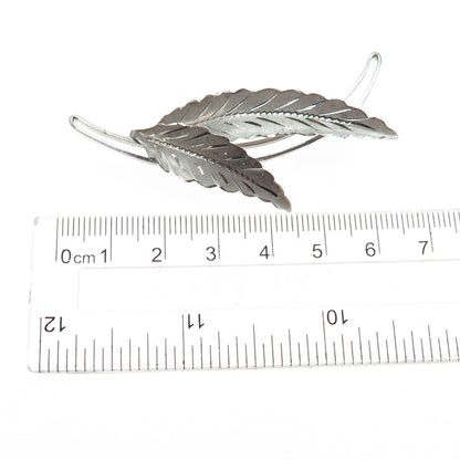 Curtis Curtman 925 Sterling Silver Antique Art Deco Floral Leaf Pin Brooch