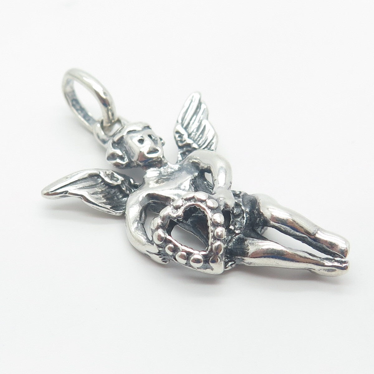 925 Sterling Silver Vintage Angel Pendant