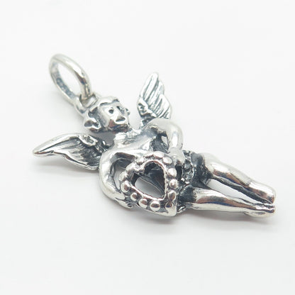 925 Sterling Silver Vintage Angel Pendant