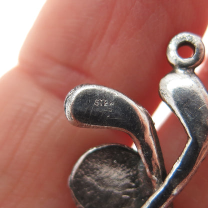 925 Sterling Silver Vintage Golf Club Oxidized Minimalist Charm Pendant