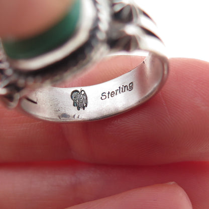 Garden of the Gods Old Pawn 925 Sterling Vintage Turquoise Arrow Ring Size 6.75