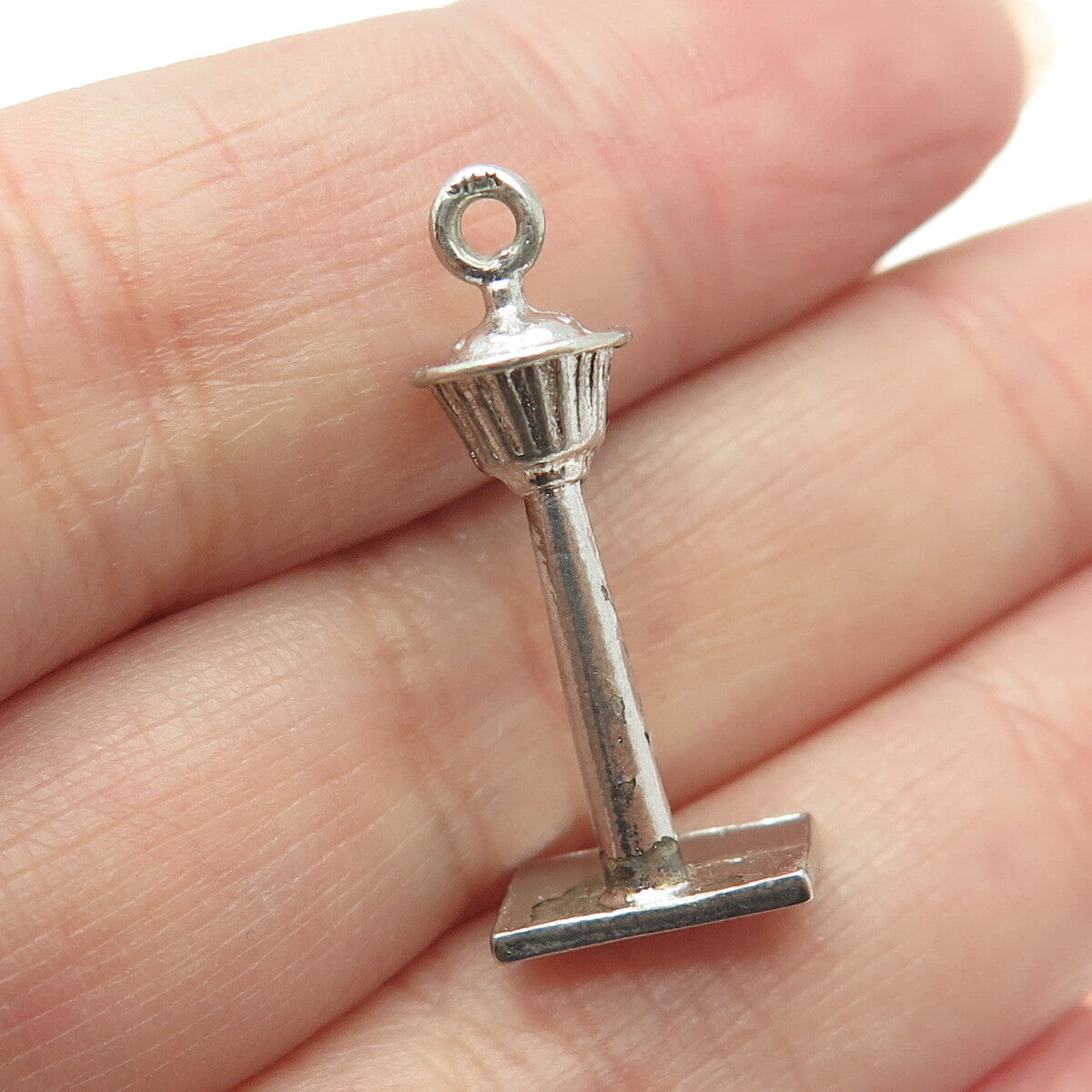 925 Sterling Silver Vintage Calgary Tower Charm Pendant