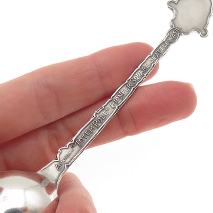 925 Sterling Antique Art Deco Pioneer Square Totem Pole Seattle Coffee Spoon