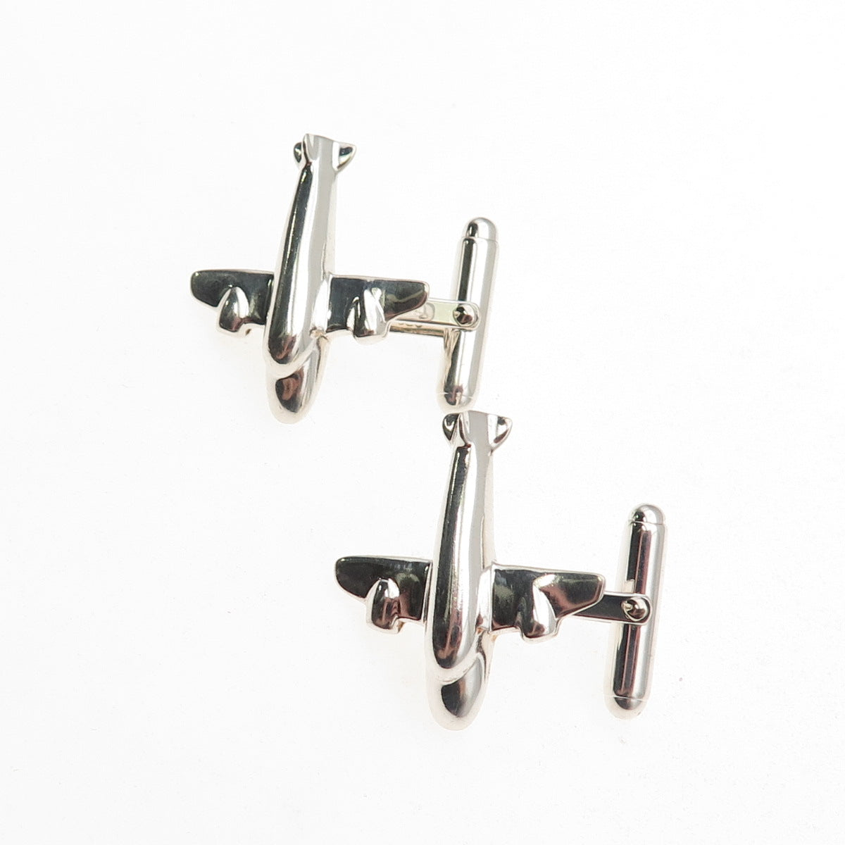 Thomas & Benno 925 Sterling Silver Vintage Airplane Cufflinks