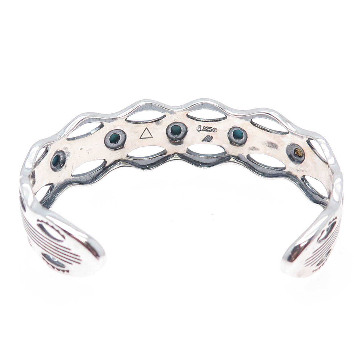 CAROLYN POLLACK American West Old Pawn Sterling Vintage Turquoise Bracelet 7.25"