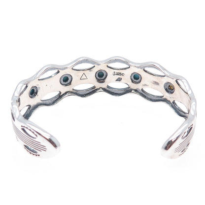 CAROLYN POLLACK American West Old Pawn Sterling Vintage Turquoise Bracelet 7.25"