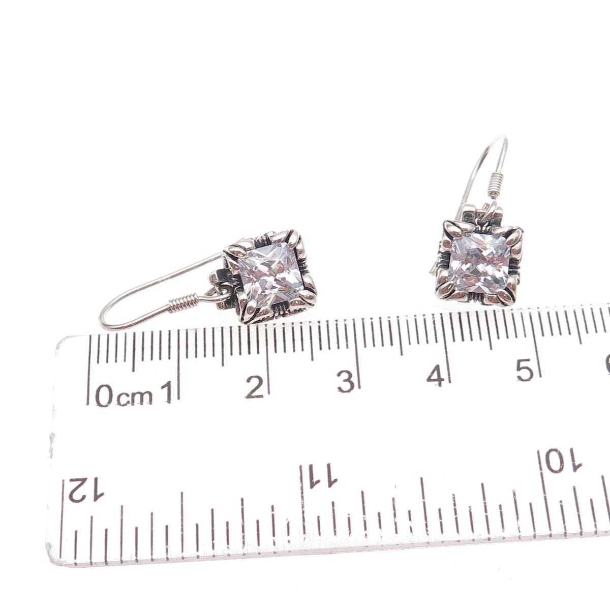 Silpada 925 Sterling Silver Vintage C Z Uptown Oxidized Dangle Earrings