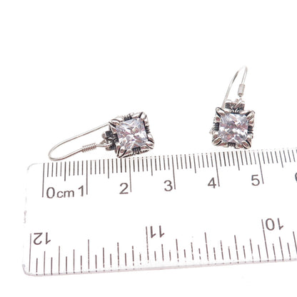 Silpada 925 Sterling Silver Vintage C Z Uptown Oxidized Dangle Earrings