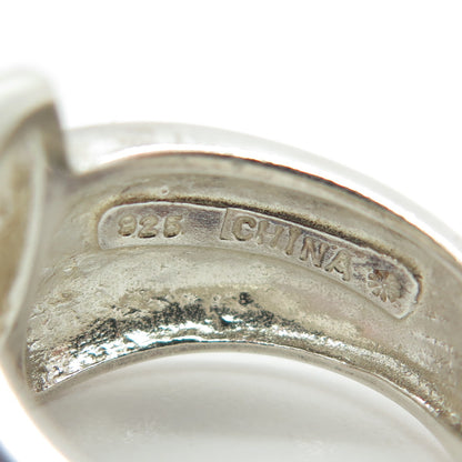925 Sterling Silver Vintage Modernist Bypass Ring Size 8.5