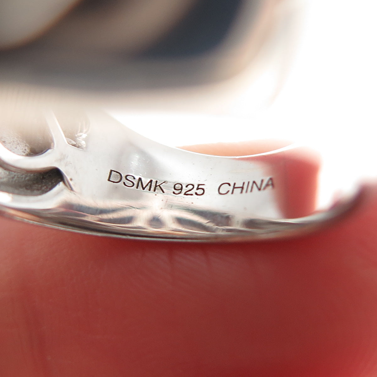 DSMK 925 Sterling Silver 2-Tone Round-Cut Blue & White C Z Ring Size 7.25