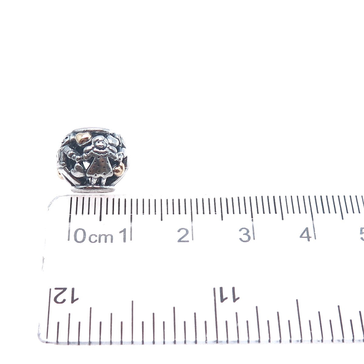 PANDORA 925 Sterling Silver & Gold Family Forever Slide Bead Charm