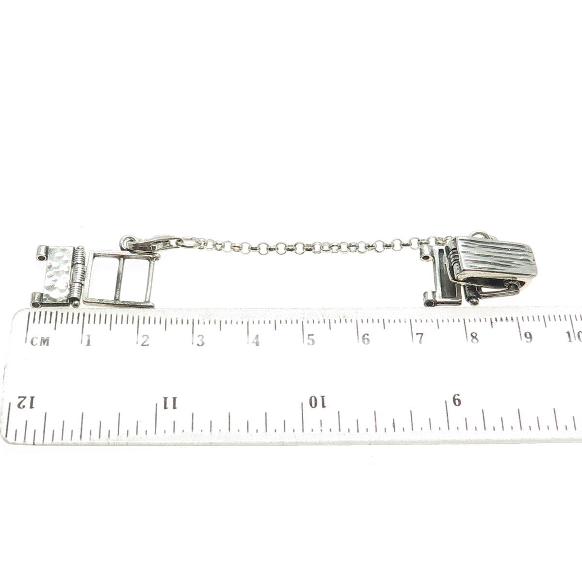 925 Sterling Silver Vintage Bracelet & Necklace Lock Clasp w/ Chain