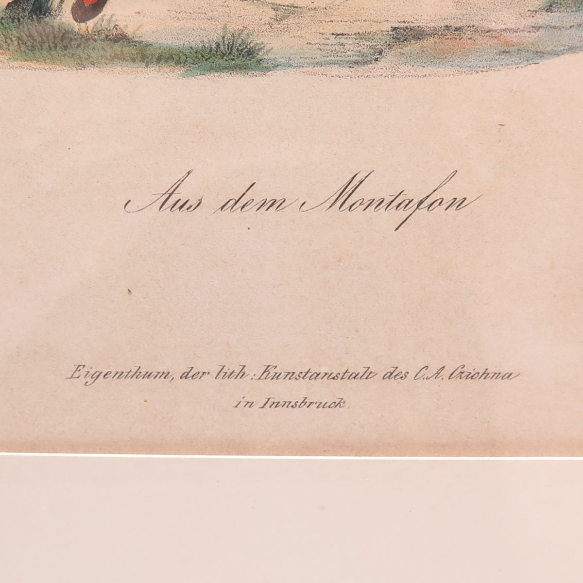 C.A. Czichna Antique Early XX Aus dem Montafon Handmade Framed Painting