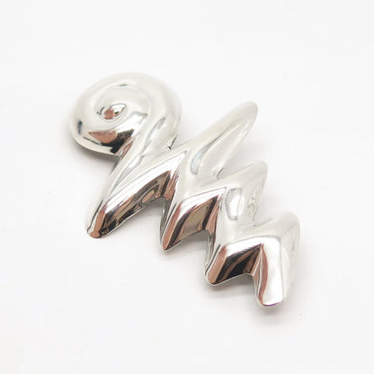 925 Sterling Silver Vintage Mexico Zig Zag Pin Brooch