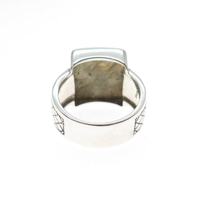 PHLD PlayHardLookDope 925 Sterling Silver Real Labradorite Ring Size 11.5