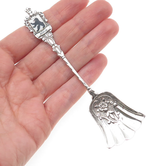 Christoph Widmann 800 Silver Antique Germany Enamel Berlin Dessert Spoon