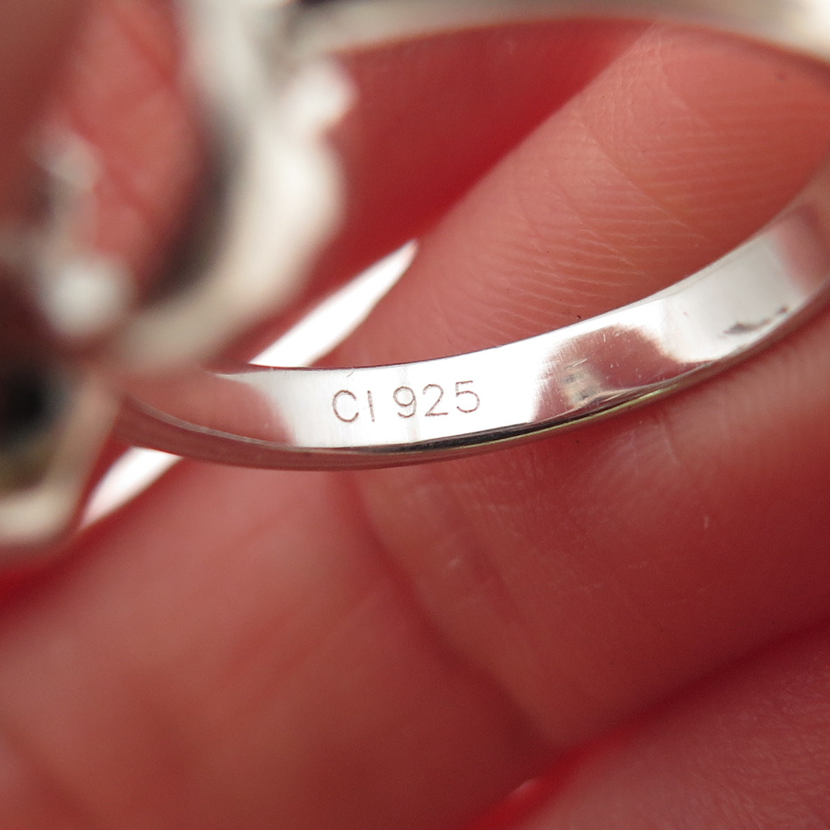 925 Sterling Silver Round-Cut C Z Heart Ring Size 6