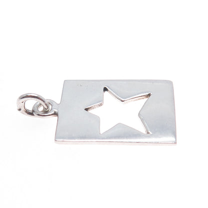 NALDO 925 Sterling Silver Vintage Star Tag Charm Pendant