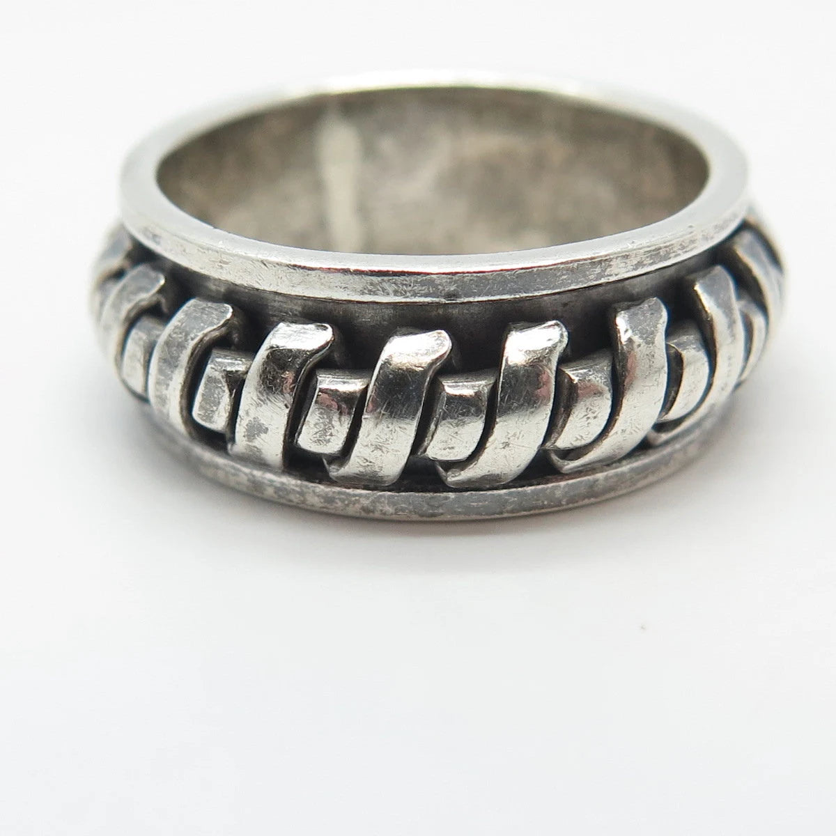 925 Sterling Silver Vintage Rotating Band Ring Size 7.75